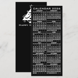 2026 Kalender Feiertage Rackkarte Schwarzer Baum