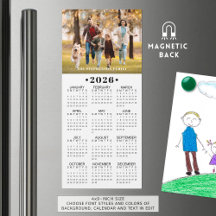 2026 Kalender Foto Benutzerdefiniert Magnetisch
