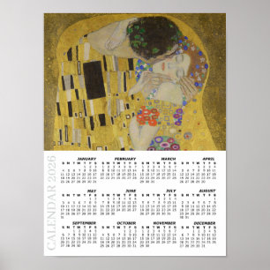 2026 Kalender, Groß, Der Kuss / Gustav Klimt Poster