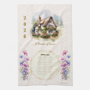 2026-Kalender-Handtuch Cottage Eine Saison der Gna Geschirrtuch