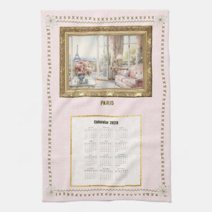 2026 Kalender Handtuch Paris Ansicht Benutzerdefin