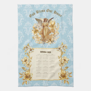 2026 Kalender Handtuch Pretty Guardian Angel