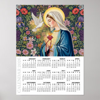 2026 Kalender, Heiliges Herz Mariens / Hingabe Poster