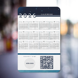 2026 Kalender hinzufügen Logo QR Code Flexible Mag Magnet