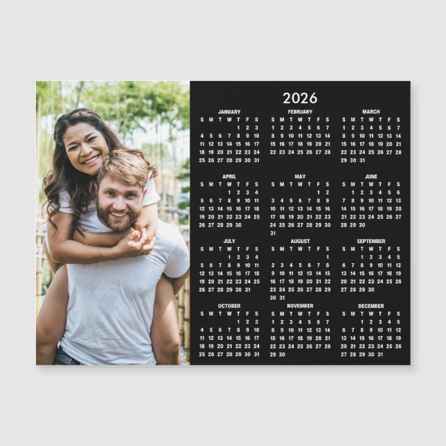 2026 Kalender Klassisch Moderner Foto Magnet (Vorderseite)