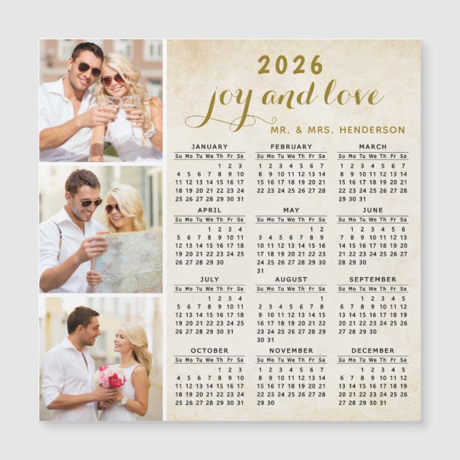 2026 Kalender Magnet für Kühlschrank Custom Foto B (Vorderseite)