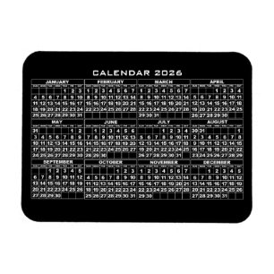 2026 Kalender Magnet Schwarz
