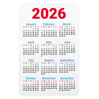 2026 Kalender Magnet | Thema: Chicago-Flaggenfarbe