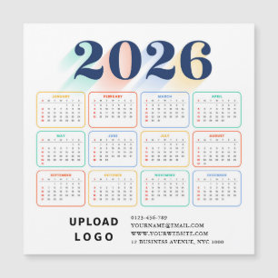 2026 Kalender Minimal Modern Elegant Benutzerdefin Magnetkarte