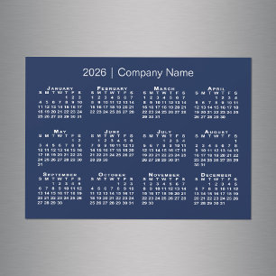 2026 Kalender mit Firmenname Navy Blue Magnet