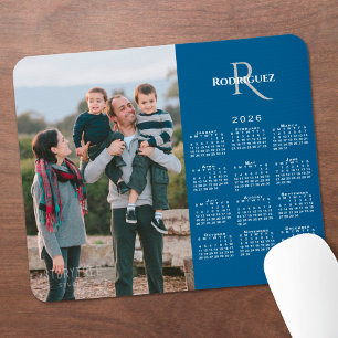 2026 Kalender mit individuellem Foto, Monogramm un Mousepad