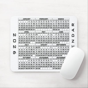 2026 Kalender Mousepad White