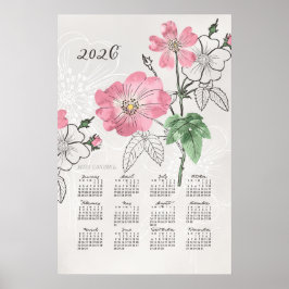 2026 Kalenderposter Botanische Rose Poster