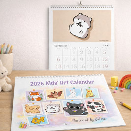 2026 Kids Drawings Calendar, Salma's Cute Animals  Kalender