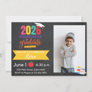 2026 Kindergarten Graduation Invitation with Photo Einladung