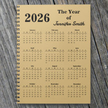2026 L'année du cahier personnalisé [Votre Nom]