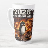 2026 Läuft Nicht Gut Lustiger Pinguin Latte Tasse 