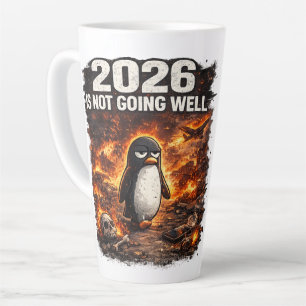2026 Läuft Nicht Gut Lustiger Pinguin Latte Tasse 