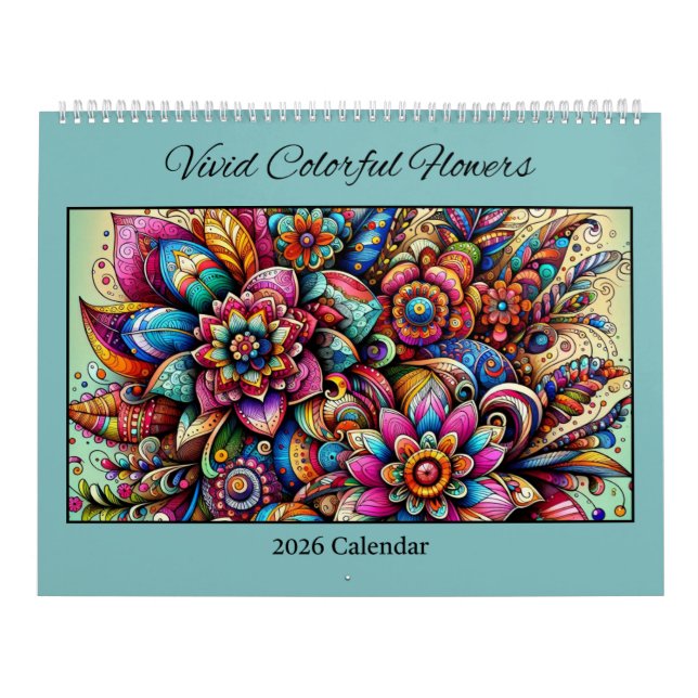 2026 Lebendiger Bunter Blumenkalender Kalender (Titelbild)