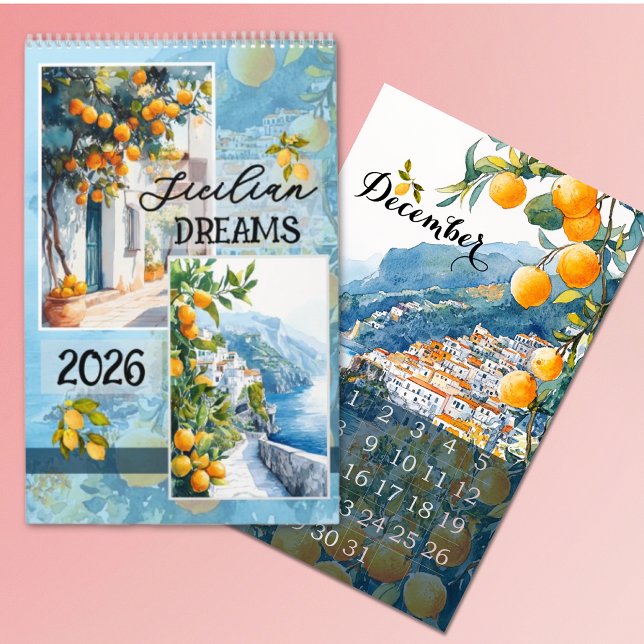 2026 lemon watercolor Travel sicilian Kalender (Von Creator hochgeladen)
