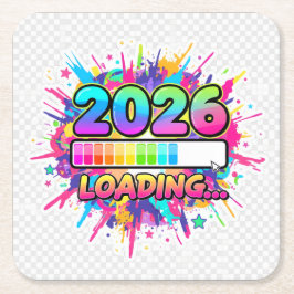 2026 Loading... Progress Bar Sticker Rechteckiger Pappuntersetzer