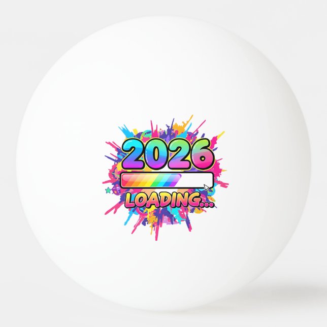 2026 Loading... Progress Bar Sticker Tischtennisball (Vorderseite)