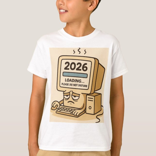 “2026 Loading… System Too Tired” T-Shirt (Vorderseite)
