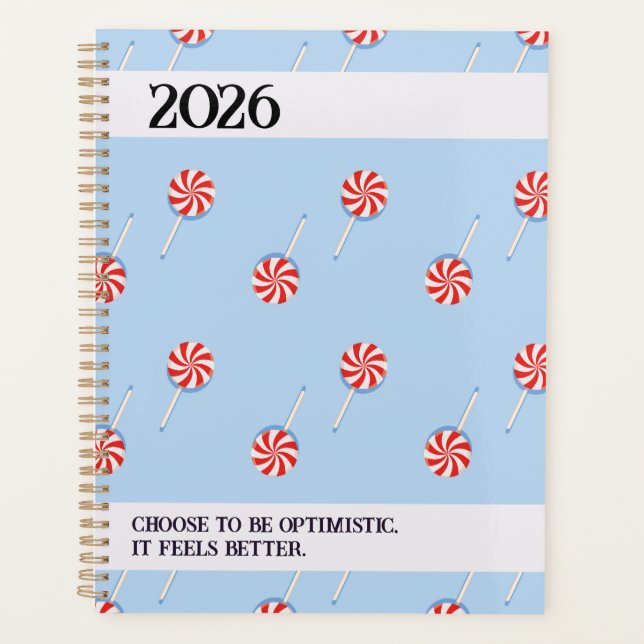 2026 Lollipop Pattern Spiral Planner Planer (Vorderseite)