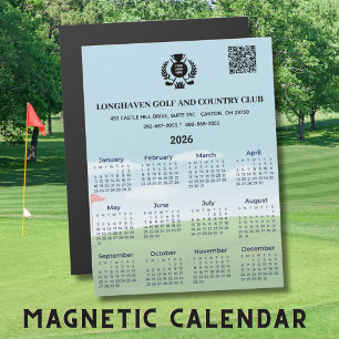 2026 Magnet Calendar Golf Club Liga Logo QR Code