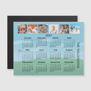 2026 Magnet-Fotokalender Golf-Thema Magnetkarte