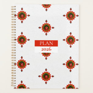 2026 Marienkäfer Rot, Weiß, Grün Spiralbindung Planer