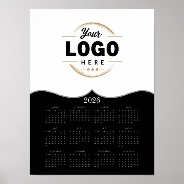 2026 Mauerkalender für Ihr Logo im Volljahr hinzuf Poster (Vorne)