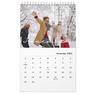 2026 Minimalist Schrift benutzerdefiniertes Foto Kalender