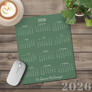 2026 Minimalistischer, moderner Schreibtischkalend Mousepad