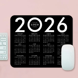 2026 Minimalistisches Geschäftslogo für Kalender S Mousepad