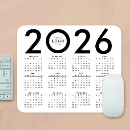 2026 Minimalistisches Geschäftslogo für Kalender S Mousepad