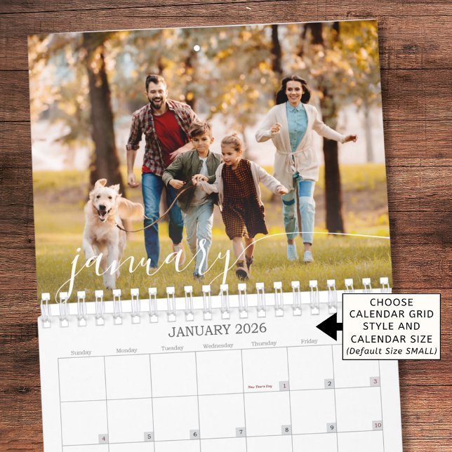 2026 Modern Custom Photo Script Family Kalender (Von Creator hochgeladen)