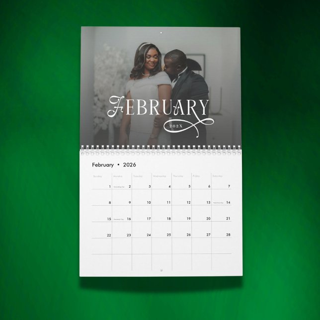 2026 Modern Elegant Wedding Photo Newlyweds Calen Kalender (Von Creator hochgeladen)
