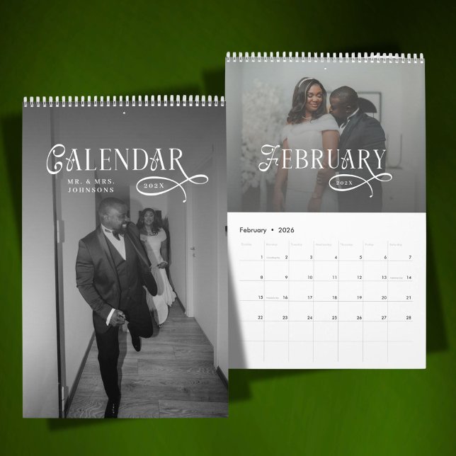 2026 Modern Elegant Wedding Photo Newlyweds Kalender (Von Creator hochgeladen)