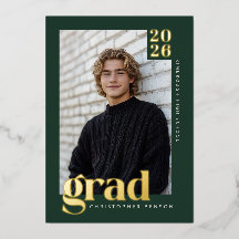 2026 Modern Grün 4 Foto-Abschluss Gold