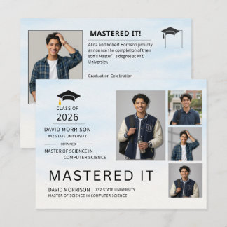 2026 Modern Photo Graduation Announcement Postcard Ankündigungspostkarte