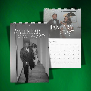 2026 Moderne Elegante Hochzeitsfotos Frischvermähl Kalender