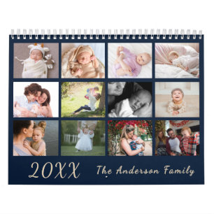 2026 Moderner Familien-Fotokalender – schwarz & go Kalender