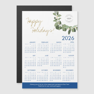 2026 Modernes Design Ihres Logos hier Kalender bla Magnetkarte