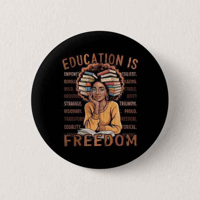2026 Monat der Schwarzen Geschichte Bildung Ist Fr Button (Vorderseite)