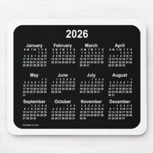 2026 Neon White Calendar von Janz Two Tone Mousepad