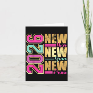 2026 Neujahr Neue Gnade Neues Lob Retro Nge Design Karte