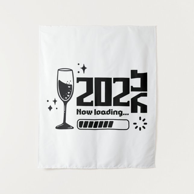 2026 Neujahrs-Ladefeier-Typografie Wandteppich (Vorderseite)