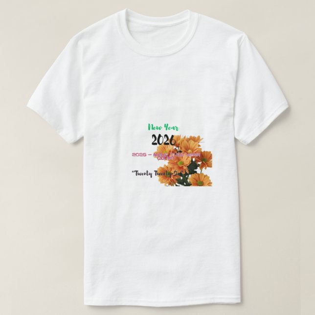 2026 New Year Cosmic Flower Galaxy  T-Shirt (Design vorne)