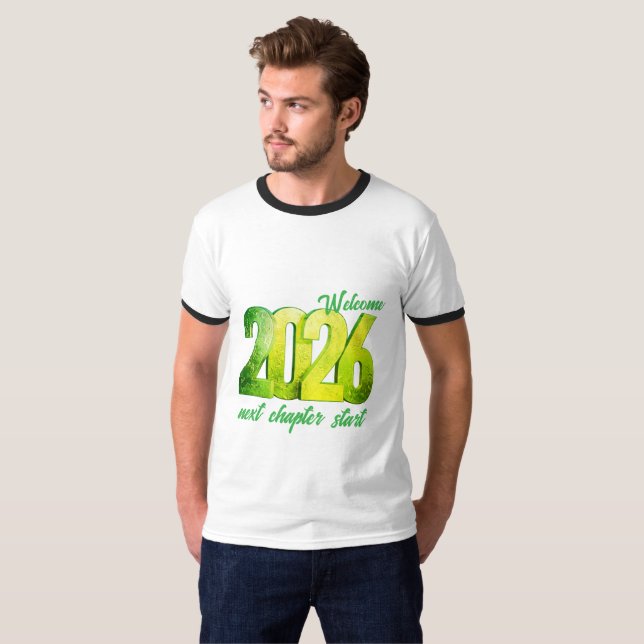 2026 NEW YEAR MENS BASIC RINGER T SHIRT (Vorne ganz)